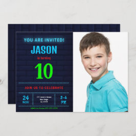 男子誕生日写真招待状 招待状