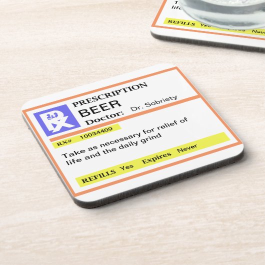 男子調おもしろい剤ビール飲み物用コースターセット コースター (左側)
