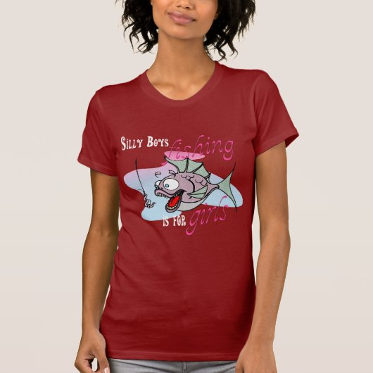 男子間抜け魚釣りは女子魚釣りTシャツDK用 Tシャツ (正面)