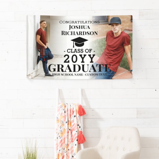 男子高校カスタム卒業2写真 横断幕 (インサイチュ)