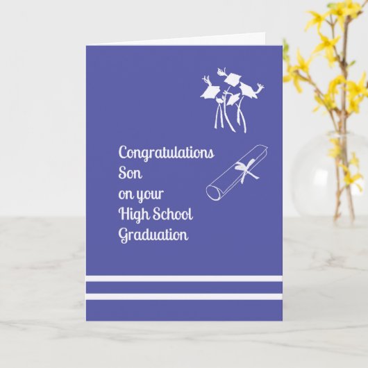 男子高校卒業カード カード (黄色い花)