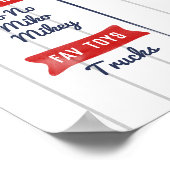 男子1位野球誕生日ミルストーンポスター ポスター (角)