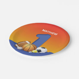 男子1歳の誕生日スポーツボール ペーパープレート