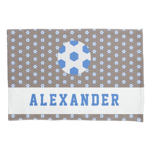 男子10代の若者スポーツサッカーボールパーソナライズされたピル 枕カバー (正面)