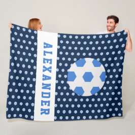 男子10代の若者スポーツサッカーボールパーソナライズされた フリースブランケット