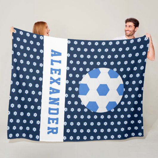 男子10代の若者スポーツサッカーボールパーソナライズされた フリースブランケット (インサイチュ)