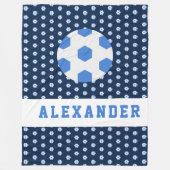 男子10代の若者スポーツサッカーボールパーソナライズされた フリースブランケット (正面)