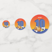 男子10誕生日スポーツボール コンフェッティ (正面)