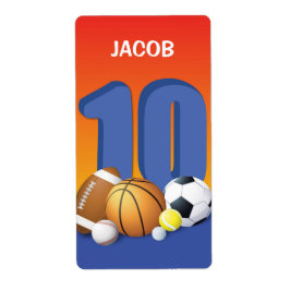 男子10誕生日スポーツボール ラベル