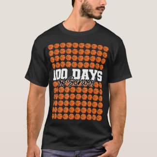 男子100日のスクールバスケットボール100日目の学校 Tシャツ