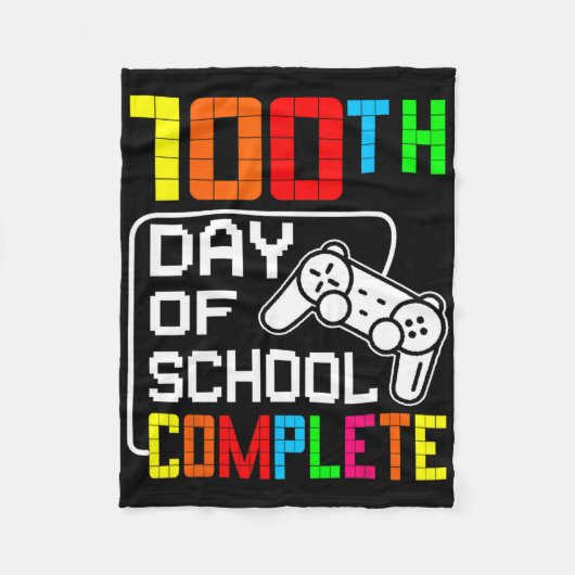 男子100日目の学校コンプリートビデオゲーム学生 フリースブランケット (正面)