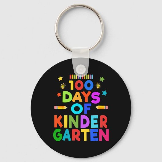 男子100日間の幼稚園お祝い子供向けGif キーホルダー (正面)
