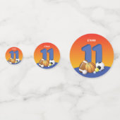 男子11誕生日スポーツボール コンフェッティ (正面)