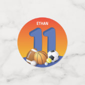 男子11誕生日スポーツボール コンフェッティ (スモール正面)