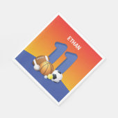 男子11誕生日スポーツボール スタンダードランチョンナプキン (角)