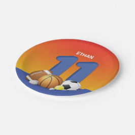 男子11誕生日スポーツボール ペーパープレート