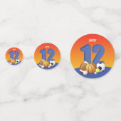 男子12誕生日スポーツボール コンフェッティ (裏面)