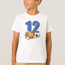 男子12誕生日スポーツボール Tシャツ