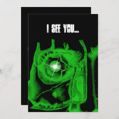 男子16歳の誕生日パーティーCybergothスカル招待 招待状 (正面/裏面)