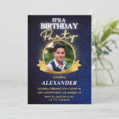 男子16歳の誕生日招待状 エレガント おしゃれ 招待状 (スタンド正面)