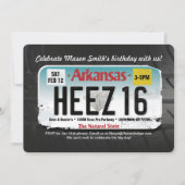 男子16誕生日アーカンサス免許招待状 招待状 (正面)