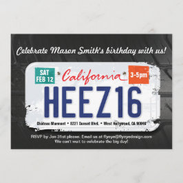 男子16誕生日カリフォルニアライセンス招待状 招待状