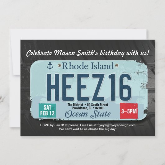 男子16誕生日RIライセンス招待状 シーズンカード (正面)