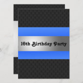 男子16thバースデーパーティー招待状 招待状 (正面/裏面)