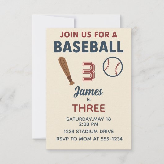 男子3期バースピースポーツパーティー 招待状 (正面)