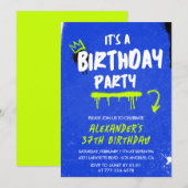 男子37歳の誕生日招待状グラフィティ絵を描スプレー 招待状 (正面/裏面)