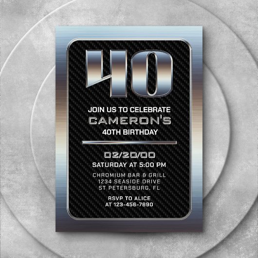 男子40歳の誕生日招待状 招待状