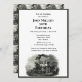 男子50歳の誕生日パーティーの招待状 招待状 (正面/裏面)