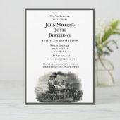 男子50歳の誕生日パーティーの招待状 招待状 (スタンド正面)