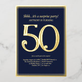 男子50歳の誕生日パーティー 箔招待状 (正面)