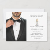 男子50誕生日ブラックタキシードボール 招待状 (正面)