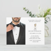 男子50誕生日ブラックタキシードボール 招待状 (スタンド正面)