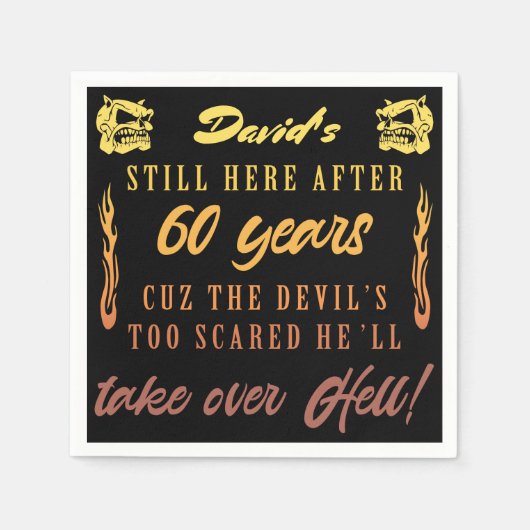 男子60誕生日 スタンダードカクテルナプキン (正面)