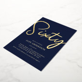 男子60thバースデーパーティーフォイル招待状 箔招待状 (回転した状態)