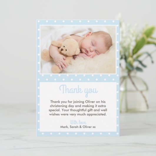 男子《キリスト教》洗礼式や命名式/洗礼サンキューカード サンキューカード (スタンド正面)