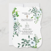 男子 ブルー 誕生洗礼 誕生 洗礼 植物園 招待状 (正面)