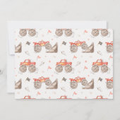 男子 レッド モンスター トラック バッシュ 誕生日 招待状 (裏面)