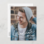 男子 個別 大学 卒業 写真 名前 案内ポストカード (正面/裏面)