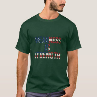 男子「弱さは強さ」米国国旗Tシャツ – Da Tシャツ