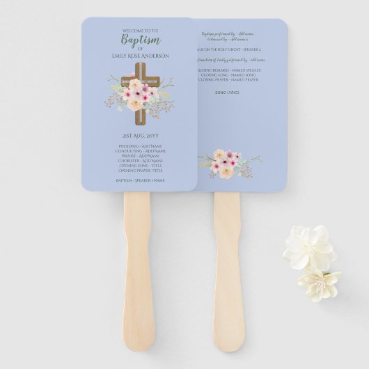 男子 洗礼 プログラム ファン - テンプレート欄付き (正面&裏面)