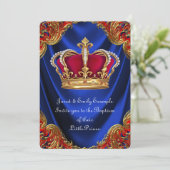 男子 王子 洗礼 ロイヤルブルー サテン 招待状 (スタンド正面)