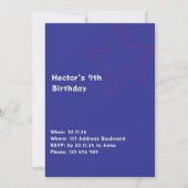 男子 誘い 星 青 赤 招待状 (正面)