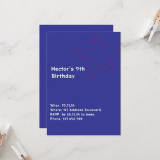 男子 誘い 星 青 赤 招待状