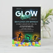男子 glow トランポリンパークパーティー招待状 招待状 (スタンド正面)