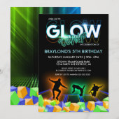 男子 glow トランポリンパークパーティー招待状 招待状 (正面/裏面)