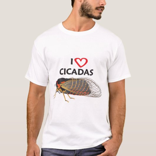 男子Periodic "I Love Cicadas" Tシャツ (正面)